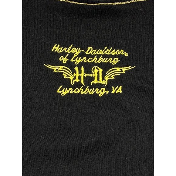 Harley Davidson Womens V Neck Graphic T Shirt Size S Lynchburg Va. Embroidered - Picture 11 of 12